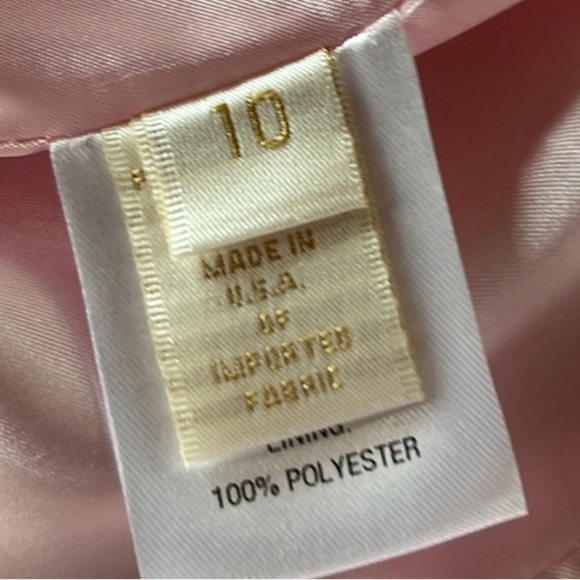 Fleurette Baby Pink Wool Blend Double Breasted Pea Coat Fully Lined Size 10 - Picture 10 of 12